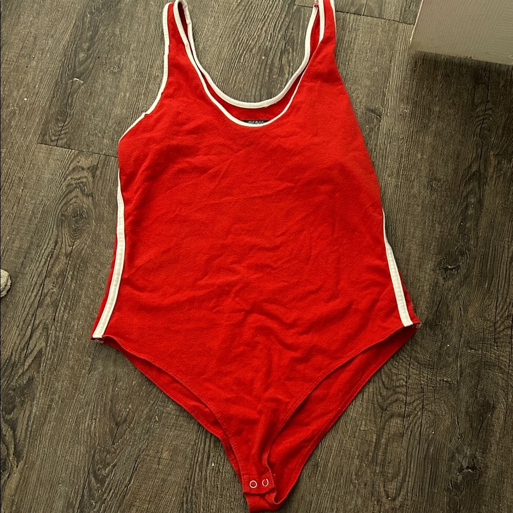 Wild Fable Red and White Bodysuit